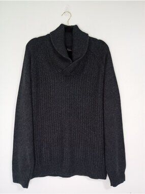 Marc Anthony Mens Charcoal Shawl Collar Sweater Large Cotton Blend